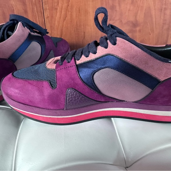 BURBERRY COLOR-BLOCK PATTERN CHUNKY SNEAKERS (SIZE 8) - Picture 3 of 11